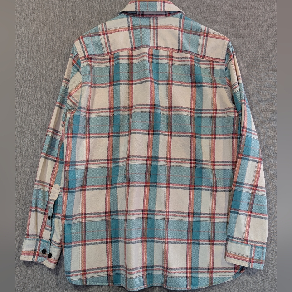 L.L. Bean Slightly Fitted Plaid Shirt Men's M-Reg Green White Red Button - Picture 7 of 12